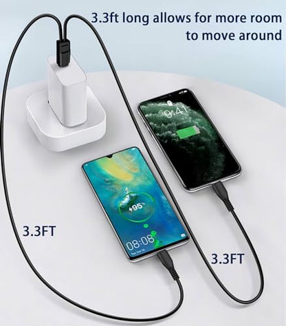 3.3FT Dual USB C Multi Type C Cable, 2 in 1 Multi Charging Cable - size: 3.3FT, style: 2Type-C