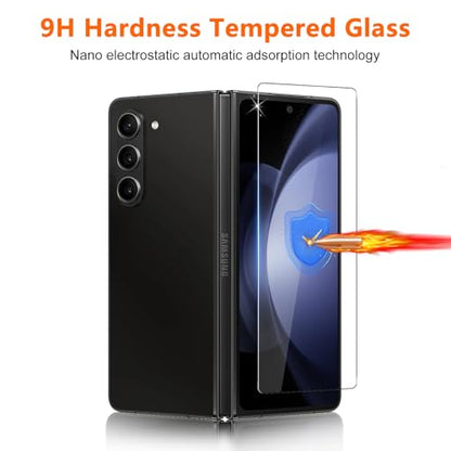 [2Set 6PCS] Screen Protector for Galaxy Z Fold 5, 2 Inner TPU Matte Films + 2 Outer Tempered Glass + 2 Camera Lens Protecters with Positional Mouting Frame, Anti-Glare, No Creases, No Bubbles - size: Samsung Galaxy Z Fold 5