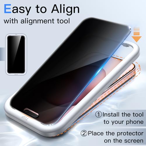 JETech 360° Privacy Screen Protector for iPhone 15, 2-Pack - size: iPhone 15