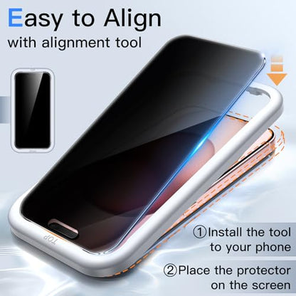 JETech 360° Privacy Screen Protector for iPhone 15, 2-Pack - size: iPhone 15