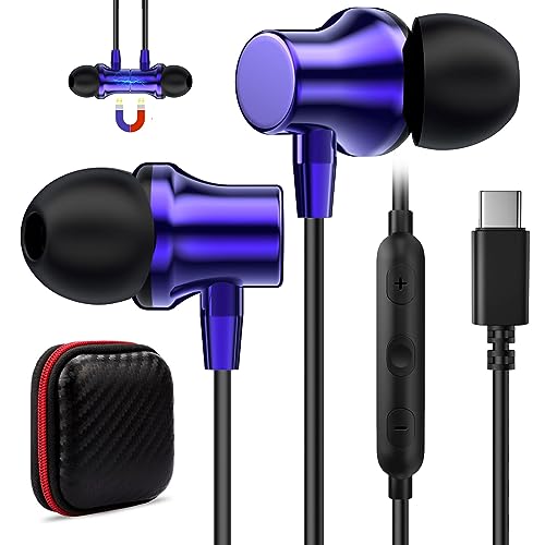 COOYA USB C Headphones Wired Earbuds for iPhone 18 Pro Max 17 16 15 Blue - color: DarkBlue