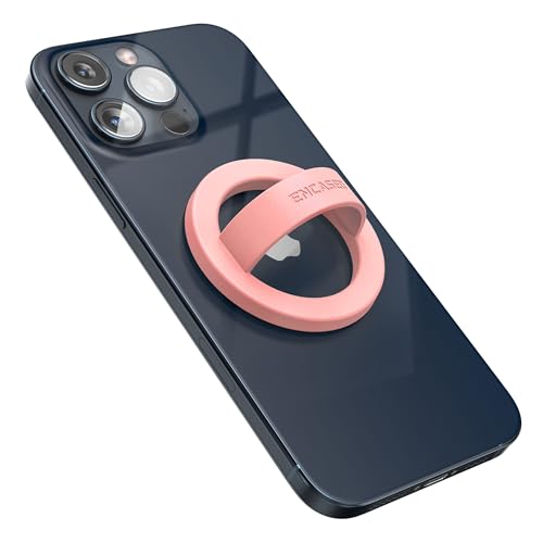 Encased Magnetic Phone Grip Holder Thin Silicone Finger Loop Ring Compatible with iPhone (Blush Pink) - color: Blush Pink