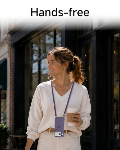 Lanyard Crossbody Strap Compatible with iPhone 17/Air/Pro/Max Phone Cases & Other Devices with Dual Lanyard Holes (Purple) - color: Purple