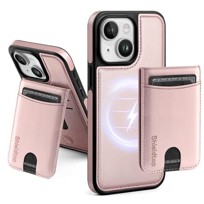 Shieldtop Compatible with MagSafe iPhone 14 Wallet Case,Rose Gold | 2 in 1 Detachable Magnetic,Credit Card Holder Slots,RFID Blocking,PU Leather,Kickstand,Flip Folio Phone Cover for Men & Women - color: Rose Gold, size: iPhone 14 6.1"