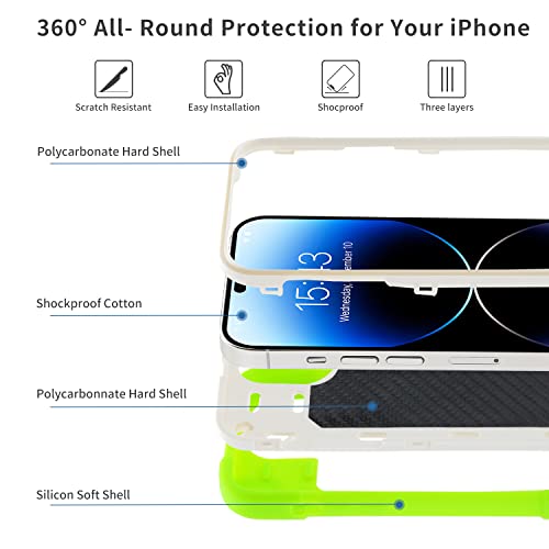 MARKILL Compatible with iPhone 14 Pro Case 6.1 Inch with Built-in Ring Stand, Military Grade Drop Protection Full Body Rugged Heavy Duty Case 3 in 1 Protective Durable Cover - color: Guava, size: iPhone 14 Pro 6.1"