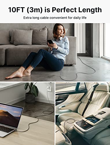 JSAUX 100W USB C to USB C Cable [2-Pack 10FT], PD Fast Charging, Grey - color: Grey, size: 10ft+10ft