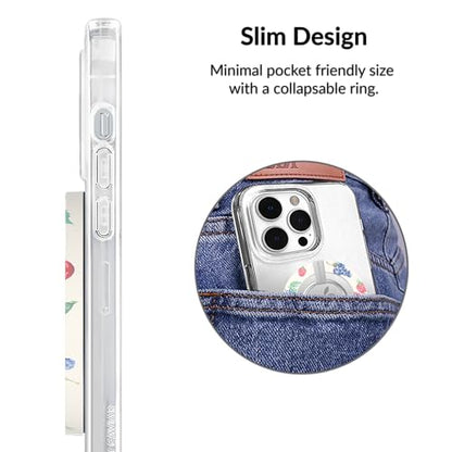 VELVET CAVIAR Compatible with MagSafe Phone Grip - Magnetic Ring Holder with Adjustable Stand - Removable MagSafe Accessories for iPhone 16, 15, 14, 13, 12 (Berry Baby) - color: Berry Baby
