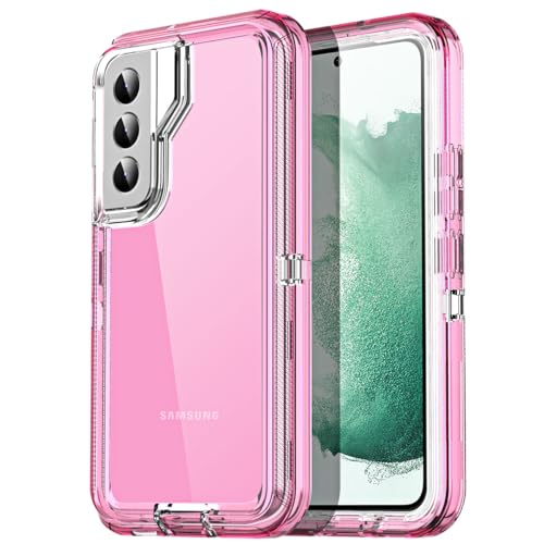 AICase for Samsung Galaxy S22 Ultra Case Clear 3 in 1 Heavy Duty Drop Protection Full Body Rugged Shockproof/Dust Proof 3-Layer Military Protective Tough Durable Cover for Galaxy S22 Ultra 6.8"_2 - color: Hot Pink, size: Samsung Galaxy S22 Ultra