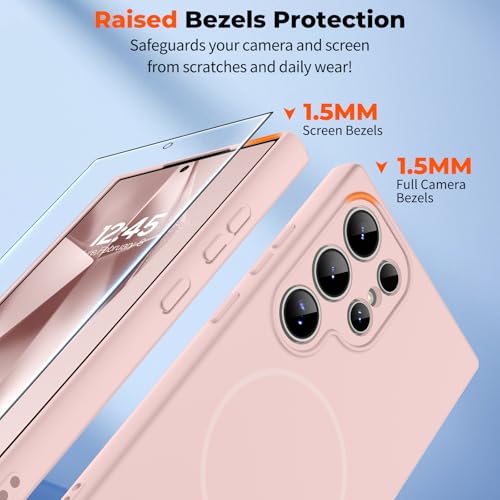 zapica Magnetic for Samsung Galaxy S24 Ultra Case, Pale Pink - color: Pale Pink, size: Samsung Galaxy S24 Ultra 6.8''