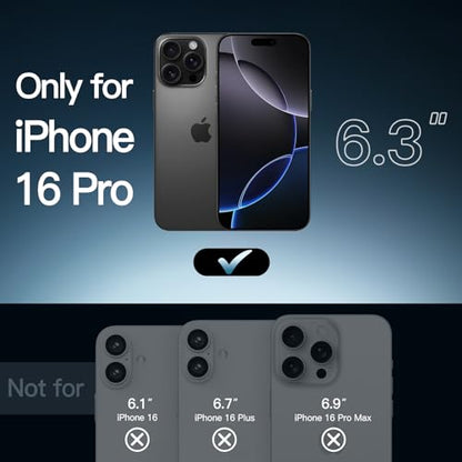 JETech Magnetic Case for iPhone 16 Pro 6.3-Inch Compatible with MagSafe, Shockproof Phone Bumper Cover, Anti-Scratch Clear Back (Black) - color: Black, size: iPhone 16 Pro