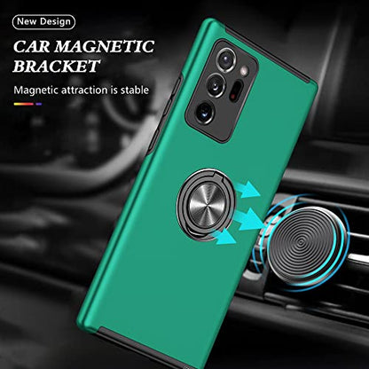 for Note 20 Ultra Case, Samsung Galaxy Note 20 Ultra Case with Self Healing Flexible TPU Screen Protective [2 Pack], Military Grade Invisible Kickstand Case for Samsung Note 20 Ultra 5G-Green - color: YX-Green