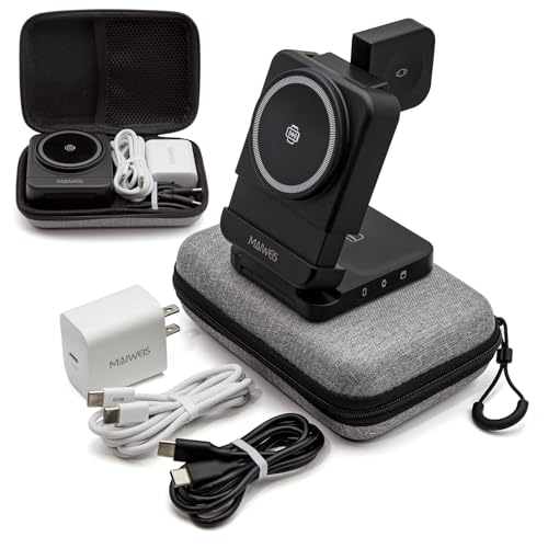 Foldable Wireless Charging Station, Black, with 30W Adapter