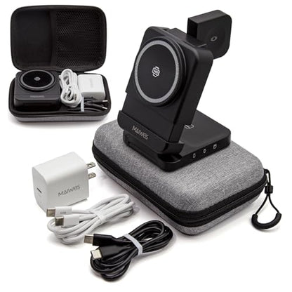 Foldable Wireless Charging Station, Black, with 30W Adapter