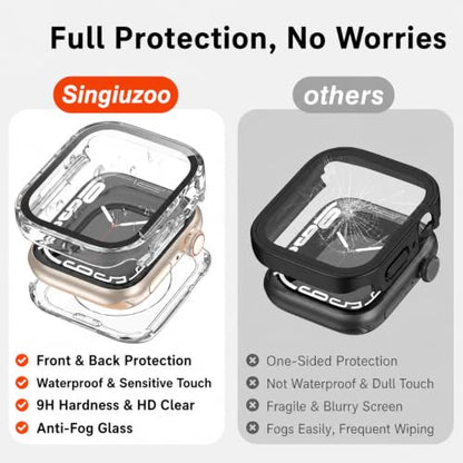 2-Pack Waterproof Case for 40mm Apple Watch SE 3/2/1 Series 6/5/4 - color: Clear/Clear, size: 40mm(SE3/SE2/SE/6/5/4)