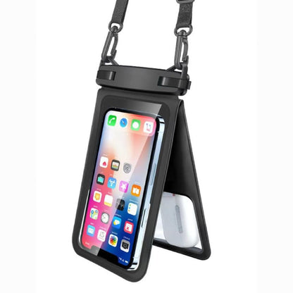 Waterproof Phone Pouch with Floating Strap – Universal Case for iPhone & Samsung – Fits up to 7” Phones – Clear PVC – 2 Pocket Design – Beach, Swim, Kayak Use