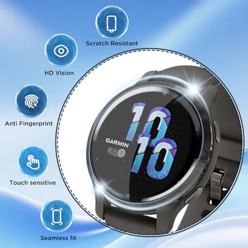 6 PCS Compatible for Garmin Venu 2S Screen Protector Clear, Full Cover Anti-scratch Soft TPU [Not Glass] with Great Protection for Venu 2S Watch Film, Sensitive Touch & HD - size: venu 2S
