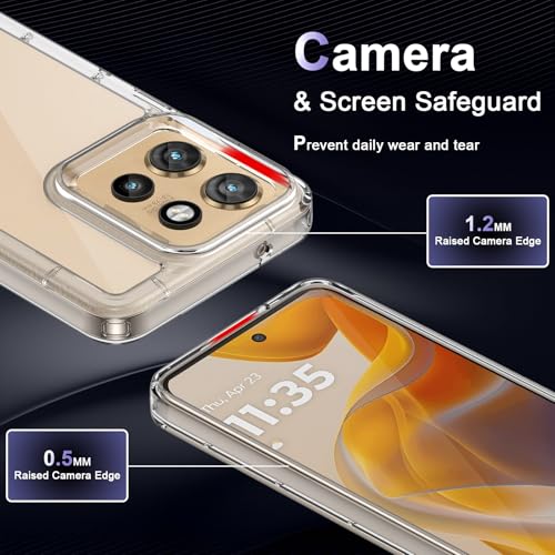 Case for Motorola Edge 50 Neo, Military Grade Drop Protection Phone Case, Yellowing Resistant, Anti-Scratch Hard PC Back, Shockproof Hard Ultra-Thin Protective Cover, Clear - size: Motorola Edge 50 Neo