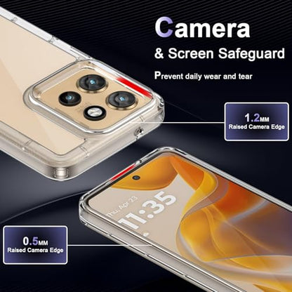 Case for Motorola Edge 50 Neo, Military Grade Drop Protection Phone Case, Yellowing Resistant, Anti-Scratch Hard PC Back, Shockproof Hard Ultra-Thin Protective Cover, Clear - size: Motorola Edge 50 Neo