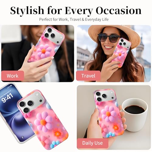Case Compatible with iPhone 17 Pro Max, 2025 Anti-Yellow Ultra Transparent Soft TPU Phone Case, Shockproof Anti-Slip Slim Lightweight Full Coverage Protective (Rainbow Flower) - color: Rainbow flower