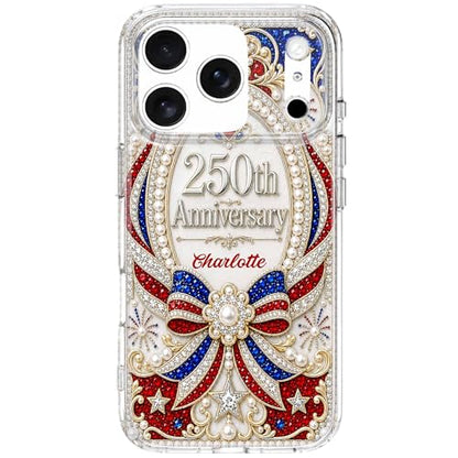 USA 250th Anniversary, Personalized Clear Phone Case, Gift for Patriots