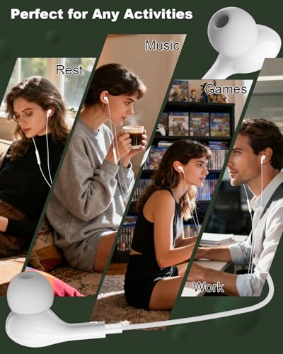 USB C Headphones Wired for iPhone 15 Plus 16 Pro Max 17 Air iPad Pixel 10a - color: White