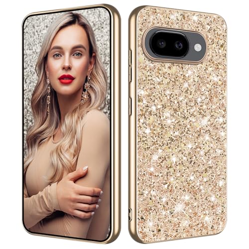 Glitter Case for Google Pixel 10A Phone Case for Women Girls, Slim Ultra Thin Matte Back Shockproof Protective Cover for Google Pixel 10A 5G Crystal Bling Case (Gold) - color: Gold