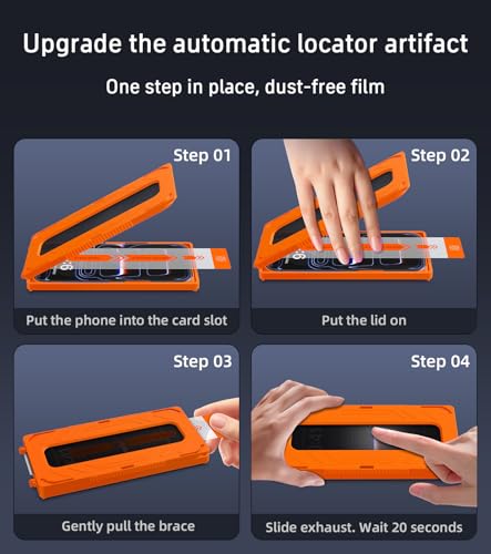 3-PACK for iPhone 17 Pro Max Privacy Screen Protector, 28°Anti Spy,Auto Alignment Kit, 9H+ Tempered Glass, 9X Military Grade Shatterproof, Case Friendly | 28° Anti Spy Tempered Glass, Flawless Fit Kit, 9H Hardness Military Grade Shatterproof, Case Friendl