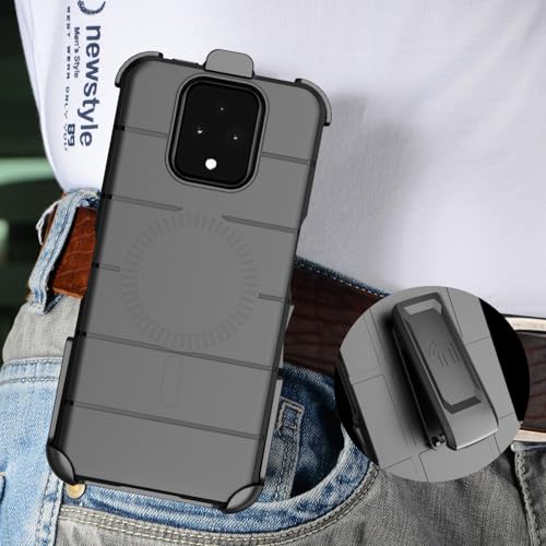 Case and Holster Combo for Sonim XP Pro 5G Phone - Matte Black | Compatible with MagSafe, Magnetic, Rugged Cover, Enhanced Grip, with Belt Clip Holder, Ratchet Rotation - color: Black