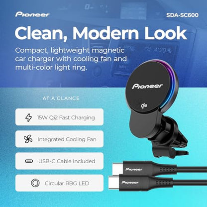 Pioneer Qi2 MagSafe Wireless Car Charger and Phone Mount - style: MagSafe Wireless Charger with Fan