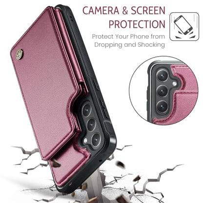Kowauri for Samsung Galaxy S23 FE Case, PU Leather Wallet Case for Women Men with RFID Blocking Card Holder Slot Magnetic Closure Shockproof Protective Phone Cover for Samsung Galaxy S23 FE,Red - color: Red