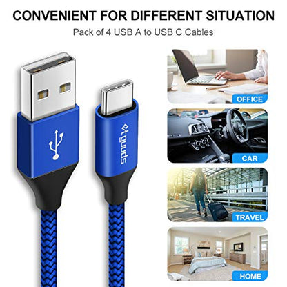 etguuds Long USB A to USB C Cable 15ft, 2-Pack USB to USB C Charging Cable - color: Blue