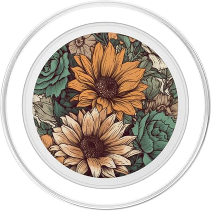Western Boho Leopard Sunflowers Cactus Rodeo Cowgirl Girl PopSockets PopGrip for MagSafe - style: Magnetic PopGrip