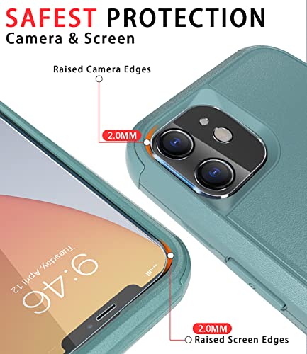 Diverbox for iPhone 11 Case [Shockproof] [Dropproof] [Tempered Glass Screen Protector],Heavy Duty Protection Phone Case Cover for Apple iPhone 11 (Pine Green-3in1) - color: Pine Green-3in1