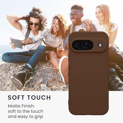 kwmobile Case Compatible with Google Pixel 9 Case - Protective Slim TPU Phone Cover - Soft Matte Finish - Chocolate - color: Chocolate, size: Pixel 9