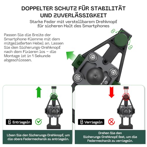 FANAUE Anti-Vibration Motorcycle Phone Holder with 1 Inch Ball Head for RAM Mounts B Size Double Socket Arm and Bike Handlebar Phone Mount for 5.5-7" Smartphone