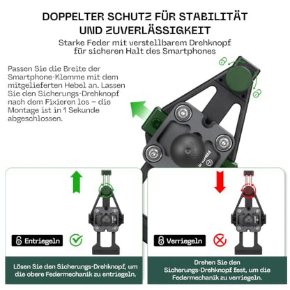 FANAUE Anti-Vibration Motorcycle Phone Holder with 1 Inch Ball Head for RAM Mounts B Size Double Socket Arm and Bike Handlebar Phone Mount for 5.5-7" Smartphone