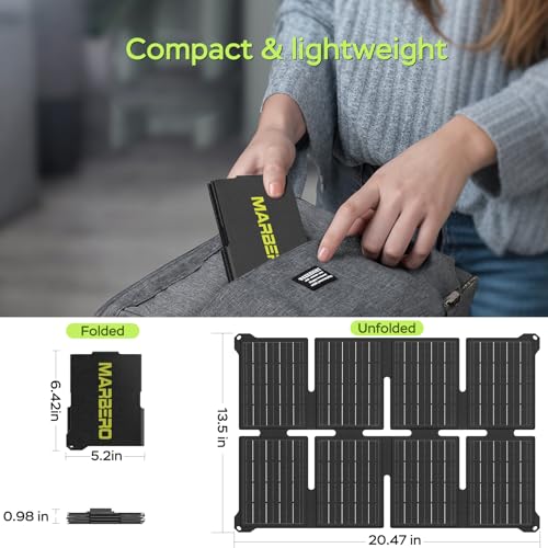 MARBERO Solar Powered Generator 88Wh, 120W Surge with 25W Solar Panel Kit - color: Green Gray