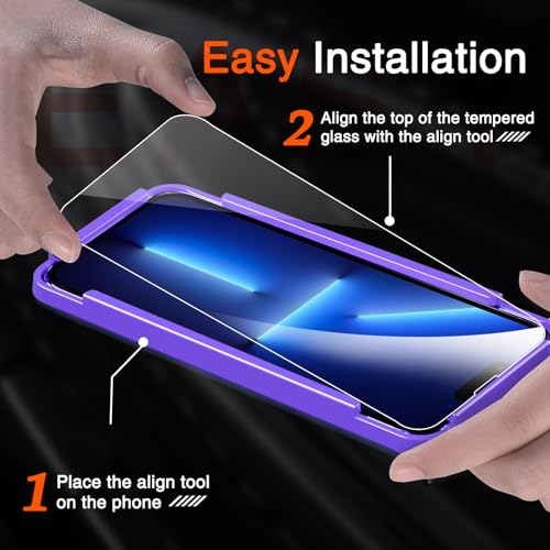 Milomdoi Screen Protector for iPhone 13 Pro,Tempered Glass | 3+3 Pack, 9H+ Hardness, Camera Lens Protector, Military Grade Shatterproof, Easy Installation, No Bubbles, Case Friendly - size: iPhone 13 Pro Max-6.7 Inch