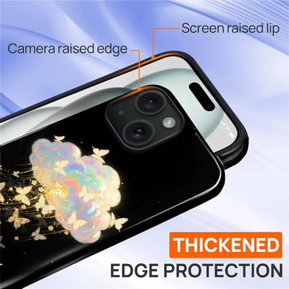 Case for iPhone 15 Plus, Shockproof Hybrid Protective Phone Case, Dual-Layer Drop Protection Anti-Scratch, Butterfly Cloud - color: Butterfly Cloud, size: iPhone 15 Plus