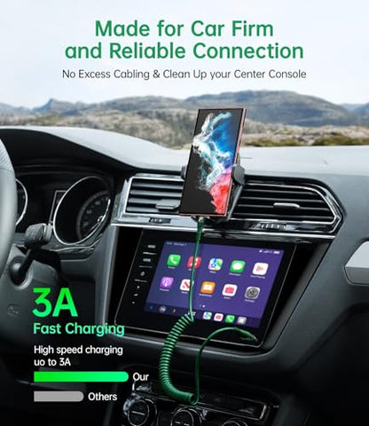 USB C Cable Fast Charging 60W 5FT 2Pack Coiled USB A to USB C Cable for Car - color: Green, size: 5FT, style: USB A to USB C
