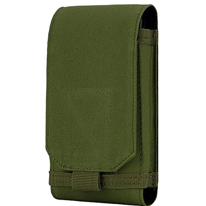 Tactical Molle Phone Holster Pouch, Universal Belt Waist Bag for iPhone 17 Pro Max/17 Pro/17/16 Pro Max/15 Pro Max/14 Pro Max/13/12, Samsung S25 Ultra/S24/S23, Size L - color: Green(1 Pack)
