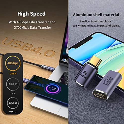 Poyiccot USB C 90 Degree Adapter 5 Style, 90 Degree USB C Adapter【100W PD /40Gbps/8K@60Hz 】 Right Angle Type C Extender Thunderbolt 4 Connector for Steam Deck, ROG Ally, MacBook, Smart Phone - style: usb c extension adapter 5pack