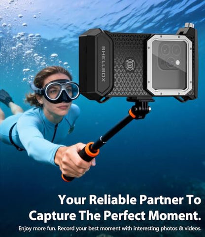 Underwater Phone Case for Snorkeling - Waterproof Touchscreen Diving Housing, Universal Underwater Phone Case for iPhone 16/15/14/13 Pro Max Samsung Galaxy S26/S25/S24 Ultra Up to 6.9'' (Black) - color: Black