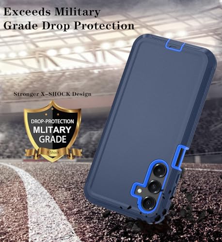 Qinmay Phone Case for Samsung Galaxy A17 5G Case, Galaxy A16 5G Case with HD Screen Protector, Heavy Duty Shockproof 3-Layer Cover Phone Case for Galaxy A17 / A16 ，DarkBlue - color: DarkBlue