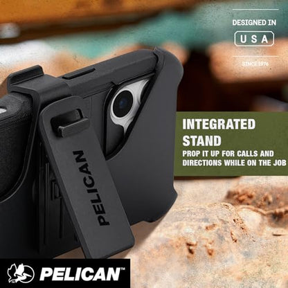 Pelican Voyager iPhone 17 Pro Max Case - Rugged MagSafe Phone Case - Black | Magnetic Phone Case w/24ft Military Grade Drop Protection - Phone Cover w/ Belt Clip Holster Kickstand for iPhone 17 Pro Max - color: Voyager - Black - Pro Max, style: iPhone 17