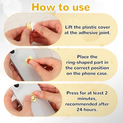 8pcs Heart Phone Charm Holder, 1inch Cell Phone Charm Hook - color: gold, silver, size: 2.5cm