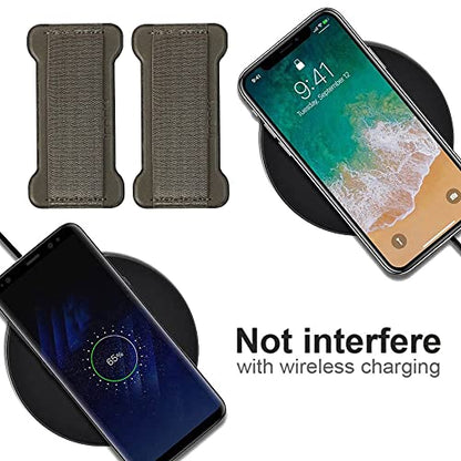 Phone Grip Holder for Hand, Universal Finger Strap Phone Holder, Finger Selfie Grip Compatible with Most Smartphones (Gary) - 2Pack - color: Grey