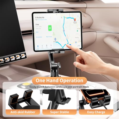 Tablet Holder for Car, Adjustable ipad car mount with Depth Large Clamp - style: Cup Tablet holder
