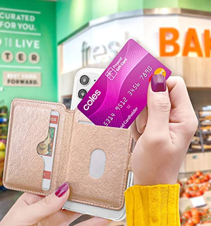 M-Plateau Phone Wallet Stick on, Adhesive Slim Credit Card Holder - color: Pink