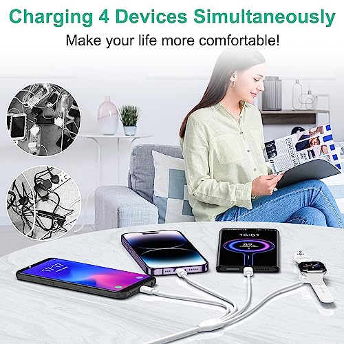 Multi Charging Cable 4 in 2 for Apple Watch Charger 6FT - style: i/b/c/w